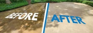 before and after concrete wash and seal service